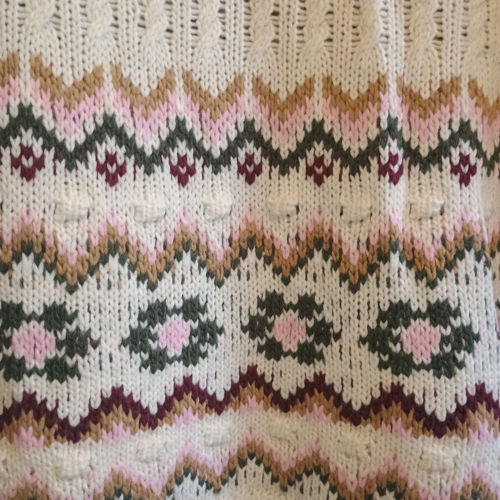 Perfectly Priscilla Large Nordic Fair Isle Tunic‎ Sweater Dress Wool Blend NWT - Picture 5 of 14